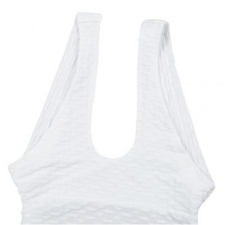 Scoop Neck Sleeveless Backless Bodycon Jumpsuit Women Yoga Clothes  (MILK WHITE)