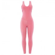 Scoop Neck Sleeveless Backless Bodycon Jumpsuit Women Yoga Clothes  (LIGHT PINK)