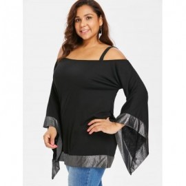 Plus Size Bell Sleeve Tunic Top (BLACK)