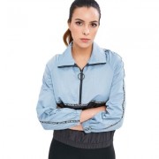 Half Zip Two Tone Sports Jacket (BLUE GRAY)