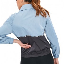 Half Zip Two Tone Sports Jacket (BLUE GRAY)