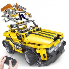Creative 2 in 1 Electric DIY Assembled Building Blocks Car with Remote Control for Kids (B