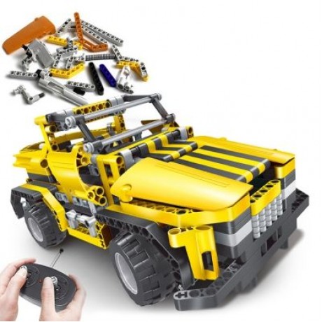 Creative 2 in 1 Electric DIY Assembled Building Blocks Car with Remote Control for Kids (B