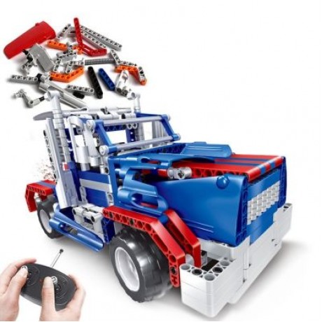 Creative 2 in 1 Electric DIY Assembled Building Blocks Car with Remote Control for Kids (B