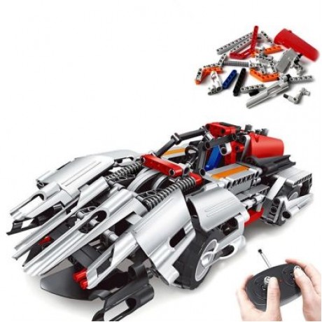 Creative 2 in 1 Electric DIY Assembled Building Blocks Car with Remote Control for Kids (B