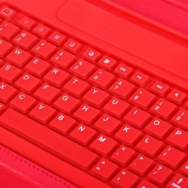 KB - 6119 SILICON BLUETOOTH 3.0 KEYBOARD FOLDING PU LEATHER CASE COVER WITH STAND HOLDER C