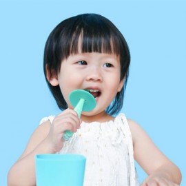 2-in-1 Baby Pacifier-grade Silicone Toothbrush Teether from Xiaomi Youpin (LIGHT AQUAMARIN