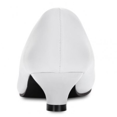 Business Work Matte Coating Low Heel Pumps Women Office Interview Shoes (WHITE)