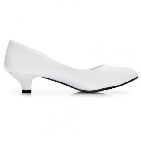 Business Work Matte Coating Low Heel Pumps Women Office Interview Shoes (WHITE)