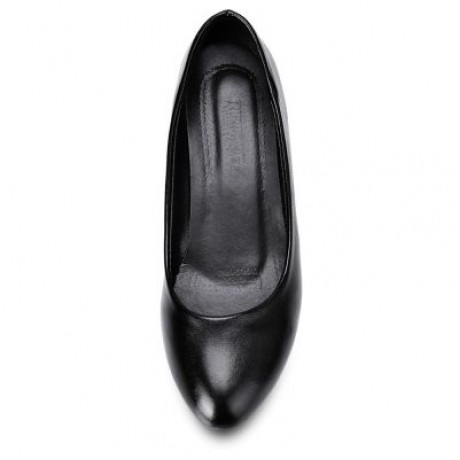 Business Work Matte Coating Low Heel Pumps Women Office Interview Shoes (BLACK)