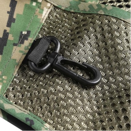 LEO 27913 - DC Outdoor Fishing Hunting Mesh Vest with Multiple Pockets (WOODLAND CAMOUFLAG