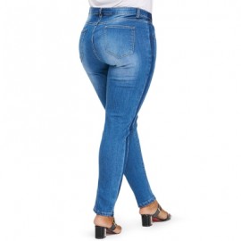 Plus Size Tight Denim Pants (DENIM BLUE)