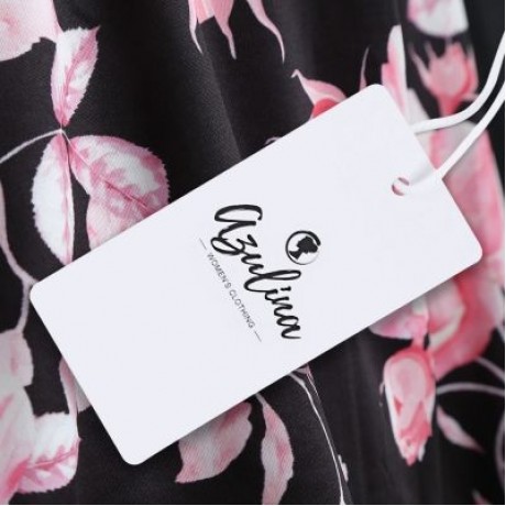 Off The Shoulder Spaghetti Strap Cut Out Floral Print Plus Size Women Blouse (BLACK)