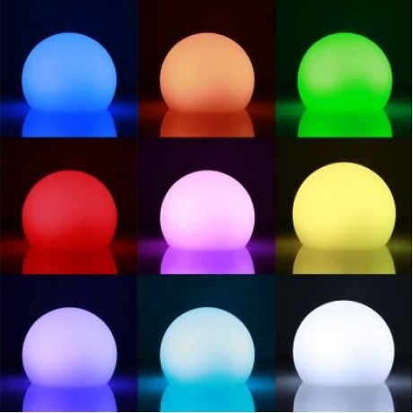 USB Rechargeable LED Ball Shape Night Light with Remote Control for Bedroom (WHITE)