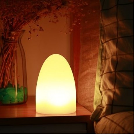 USB Rechargeable LED Egg Shape Night Light with Remote Control for Bedroom (WHITE)