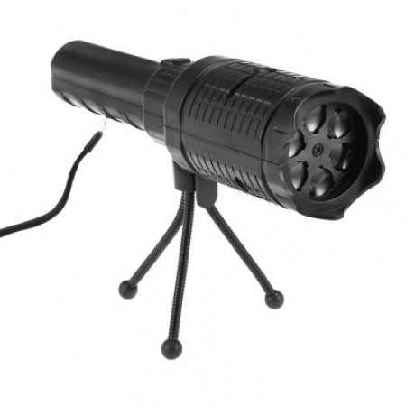 Handheld LED Flashlight Projection Lamp with 4 Slide Cards (BLACK)