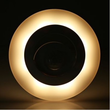 Intelligent Sensor Human Body Light Induction Wall Lamp Simple Round LED 80LM (BEE YELLOW)