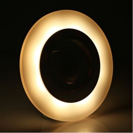 Intelligent Sensor Human Body Light Induction Wall Lamp Simple Round LED 80LM (BEE YELLOW)