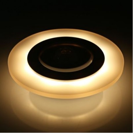 Intelligent Sensor Human Body Light Induction Wall Lamp Simple Round LED 80LM (BEE YELLOW)