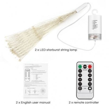 2PCS LH - BOM - YHD150WW 150-LED Dimmable Starburst String Lamps for Decor (WARM WHITE)