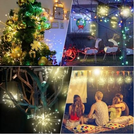 2PCS LH - BOM - YHD150WW 150-LED Dimmable Starburst String Lamps for Decor (WARM WHITE)