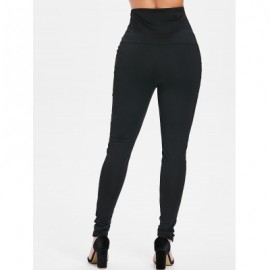 Lacing High Waisted Bodycon Pants (BLACK)