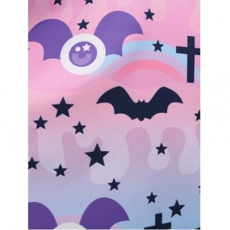 Bat and Star Print Halloween Skirt (MULTI)