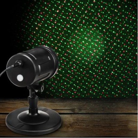 Waterproof Red Green Moving Twinkle Laser Light Remote Control for Garden Lawn (BLACK)