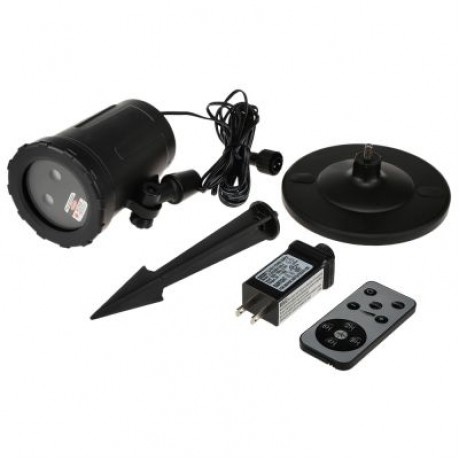 Waterproof Red Green Moving Twinkle Laser Light Remote Control for Garden Lawn (BLACK)