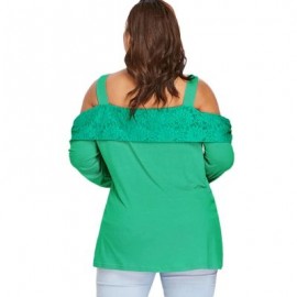 Plus Size Long Sleeve Cut Out Shoulder Wide Strap Top (LIGHT SEA GREEN)