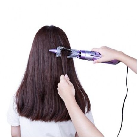 SHINON SH - 9822 - 6 HAIR STYLING TOOL SET 5-IN-1 ELECTRIC DRYER CURLER BRUSH COMB (MAUVE)