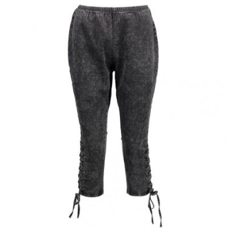 Plus Size Side Shirred Crop Jeans (CARBON GRAY)