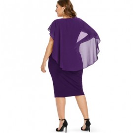 Plus Size Rhinestone Embellished Capelet Dress (PURPLE IRIS)
