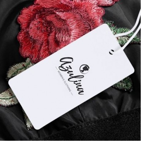Spaghetti Strap Backless Floral Embroidery Women Bra Top (BLACK)