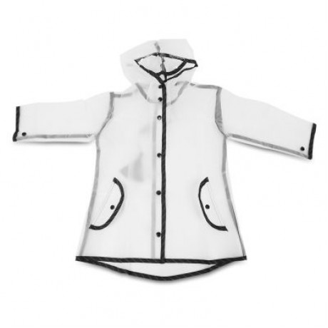 Children Hooded Fringe Transparent Rain Coat Rainsuit Rainwear (TRANSPARENT)