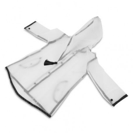 Children Hooded Fringe Transparent Rain Coat Rainsuit Rainwear (TRANSPARENT)
