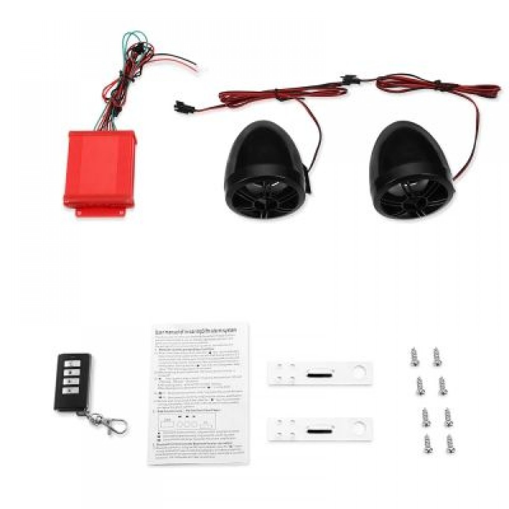 YTN15 Motorcycle Anti-theft System Bluetooth FM Speakers (BLACK)