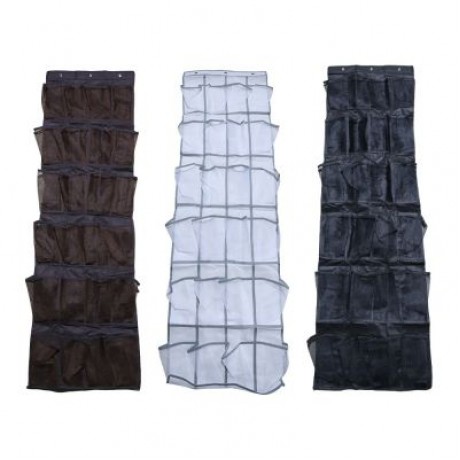 24 Grid Non-woven Bag Door Storage (COFFEE)