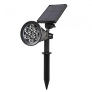 7 LEDs Solar Power Spotlight Lawn Lamp Outdoor Landscape Light (BLACK)