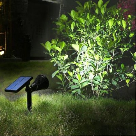 7 LEDs Solar Power Spotlight Lawn Lamp Outdoor Landscape Light (BLACK)