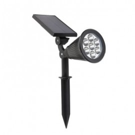 7 LEDs Solar Power Spotlight Lawn Lamp Outdoor Landscape Light (BLACK)