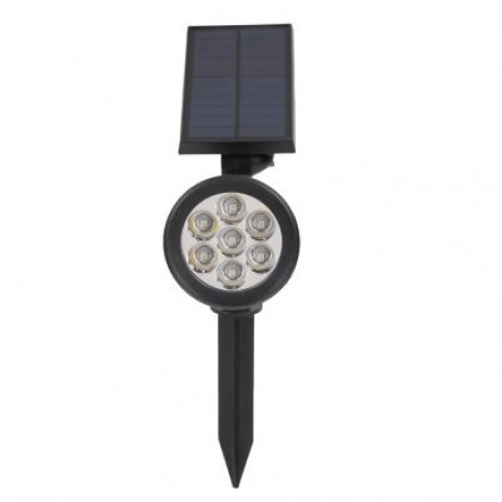 7 LEDs Solar Power Spotlight Lawn Lamp Outdoor Landscape Light (BLACK)