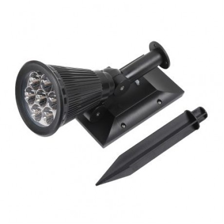 7 LEDs Solar Power Spotlight Lawn Lamp Outdoor Landscape Light (BLACK)