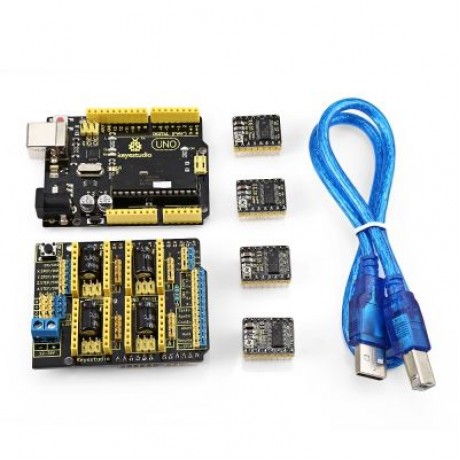 Keyestudio KS0286 CNC Shield V3.0 Module UNO R3 Board Driver for Arduino (BLACK)