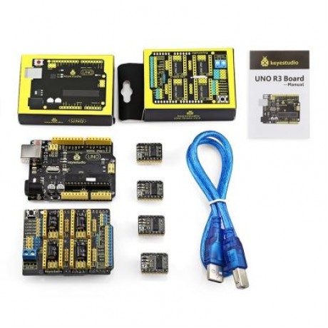 Keyestudio KS0286 CNC Shield V3.0 Module UNO R3 Board Driver for Arduino (BLACK)