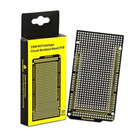 10PCS Keyestudio KS0323 Double Sided PCB Prototype Boards for MEGA 2560 R3 (BLACK)