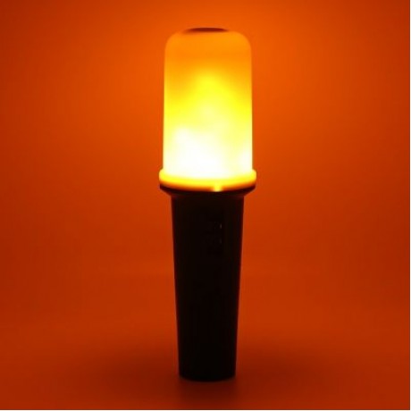Portable Handheld LED Flicker Flame Flashlight (BLACK)