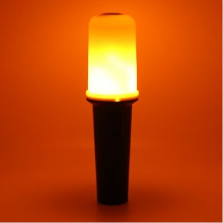 Portable Handheld LED Flicker Flame Flashlight (BLACK)