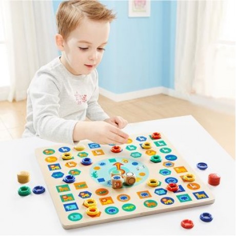 Topbright 130710 Two-sided Flying Chess Puzzle Toy Board Game for Kids (MULTI)