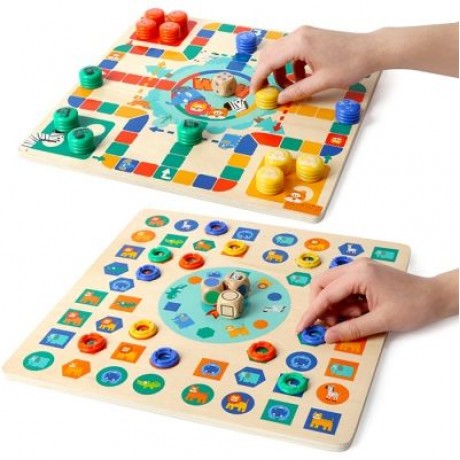 Topbright 130710 Two-sided Flying Chess Puzzle Toy Board Game for Kids (MULTI)